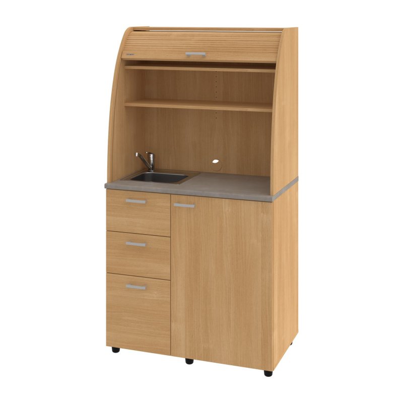 KU 3 3 L Kuchyňka s dřezem, baterií a lednicí levá