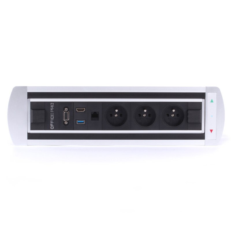 BTCZ 014 Elektricky otočný panel, 3x el.,1x data ,VGA, USB 3.0, HDMI, Nabíjecí USB NE