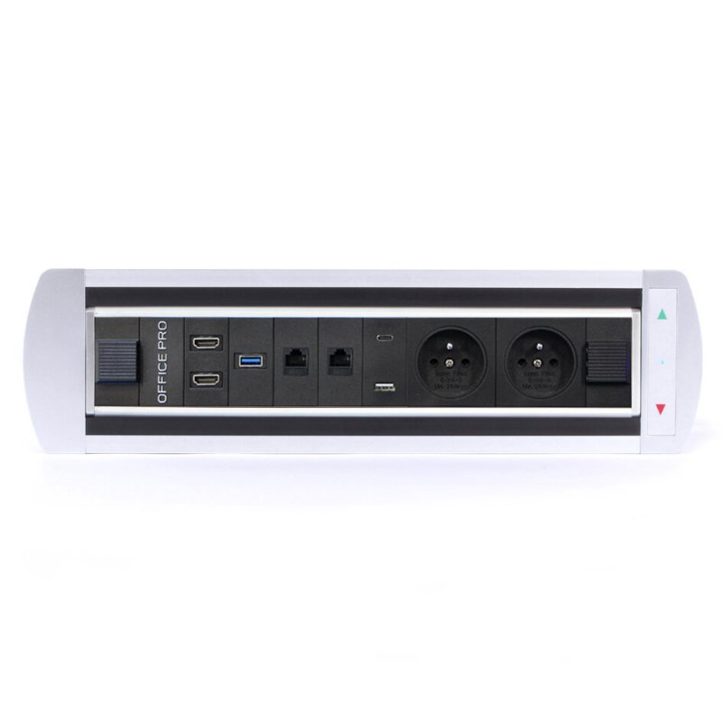 BTCZ 020 Elektricky otočný panel, 2x el.zás, 1x USB A/USB C nabíjení, 2xdata, 1x USB 3.0,2xHDMI