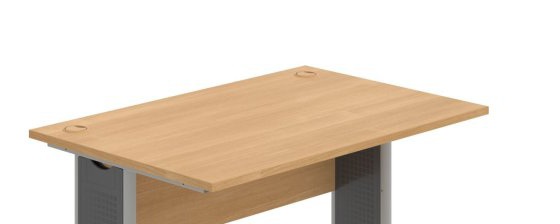 Pracovní deska stolu HOBIS Cross CS 800 — tloušťka 25 mm a 2 mm ABS hrana