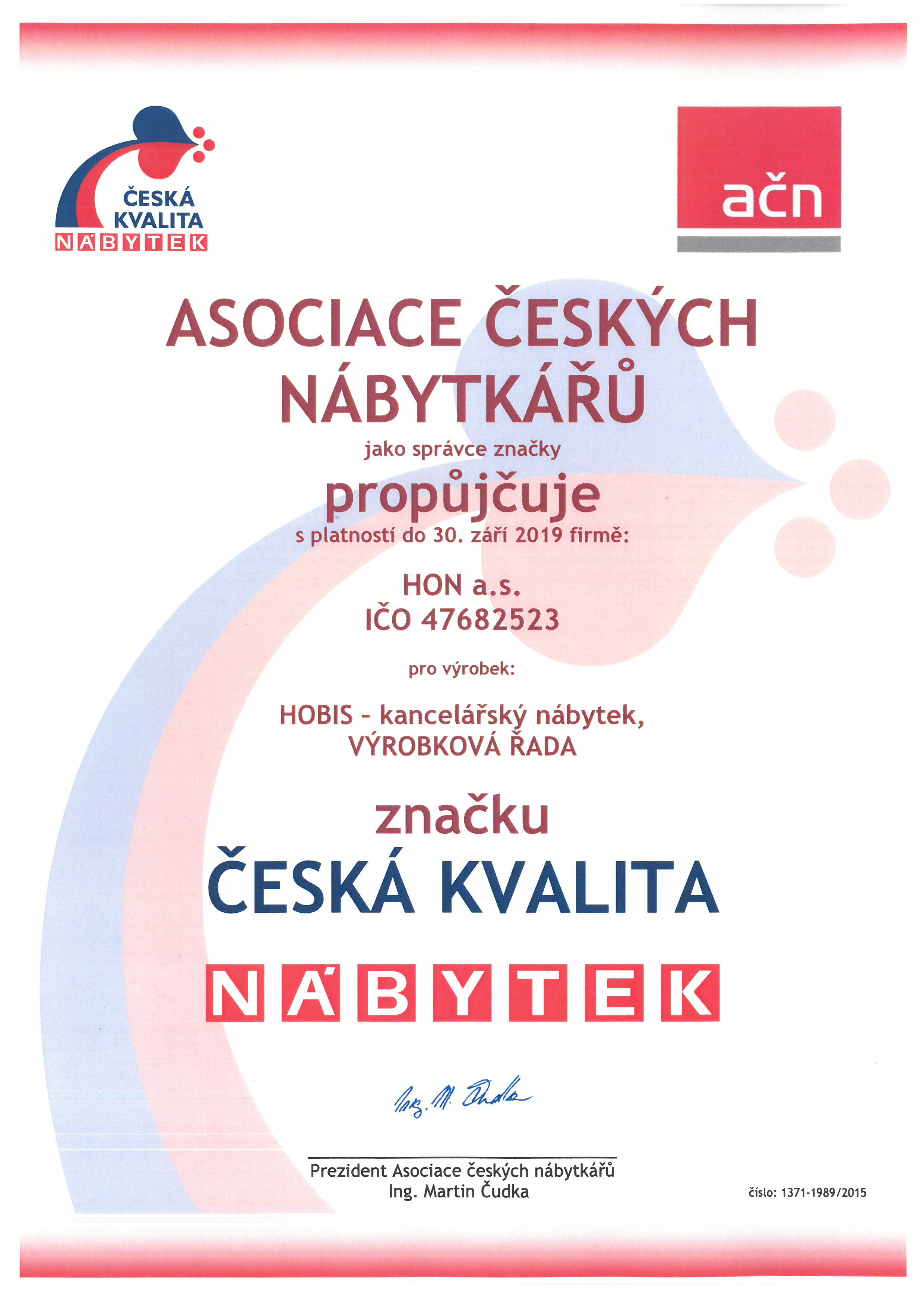 Certifikát státní zkušebny — skříně HOBIS Drive R 400 800 30